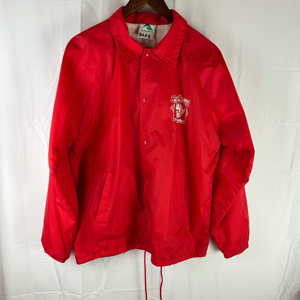 Augusta Sportswear Coaches Jacket Adult Large Red National Strawberry Festival